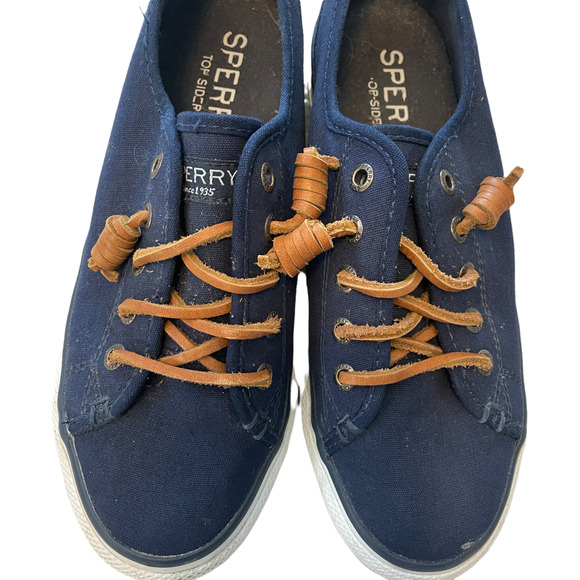 Sperry Top Sider Crest Vibe Canvas Sneakers Navy Women's Size 5M - Picture 2 of 8